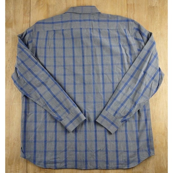 Untuckit Shirt Mens 2XL XXL Blue Plaid 100% Cotton‎ Long Sleeve Comfort - Picture 3 of 5
